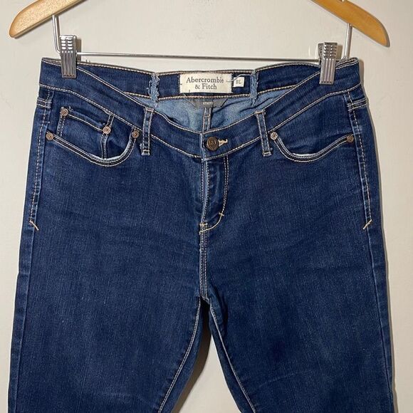 Abercrombie & Fitch Womens Erin Stretch Jeans Skinny Dark Wash Blue Size 8 Long - Picture 2 of 10